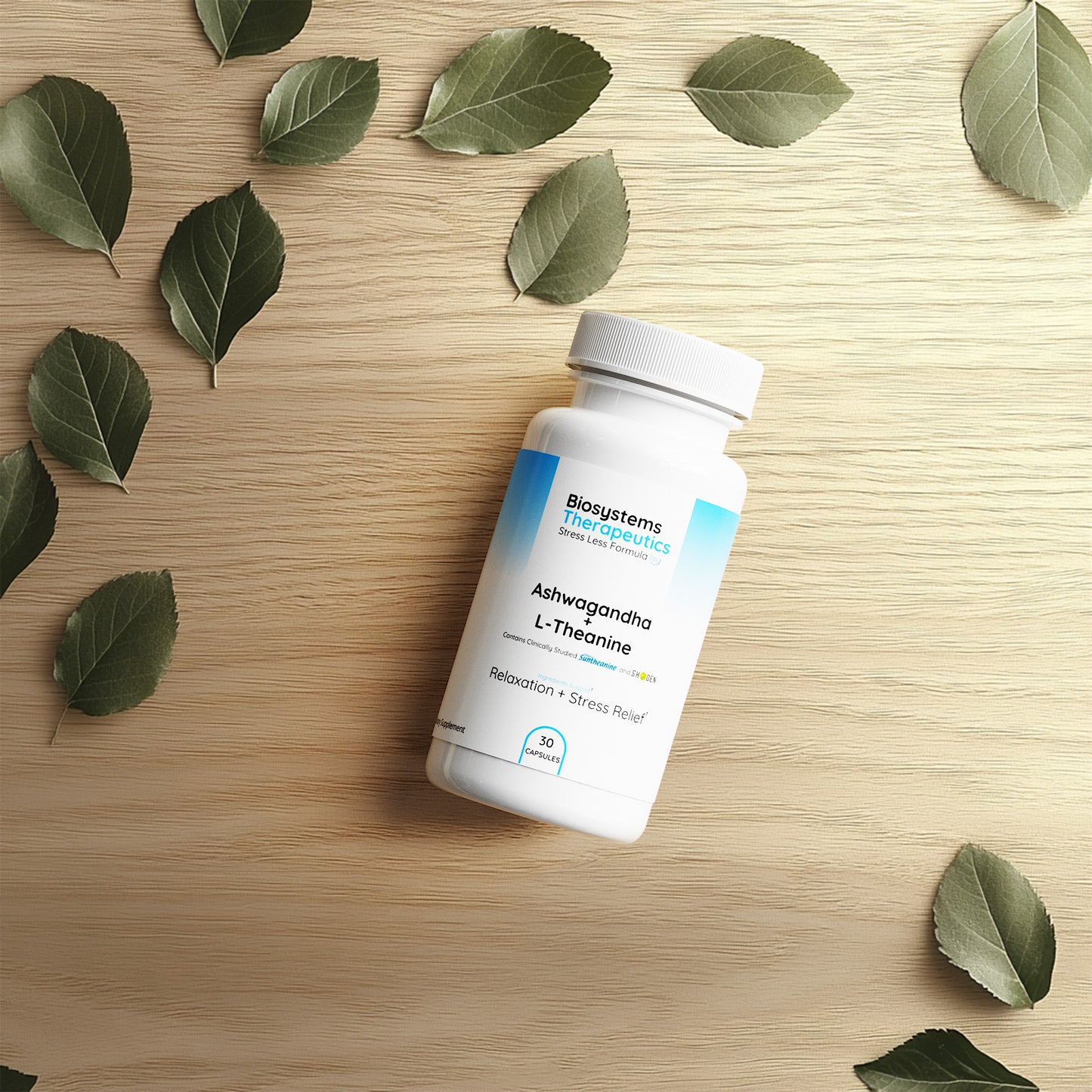 Biosystems Therapeutics Stress Less Formula - Ashwagandha + L-Theanine Supplement Blend for Relaxation and Stress Relief