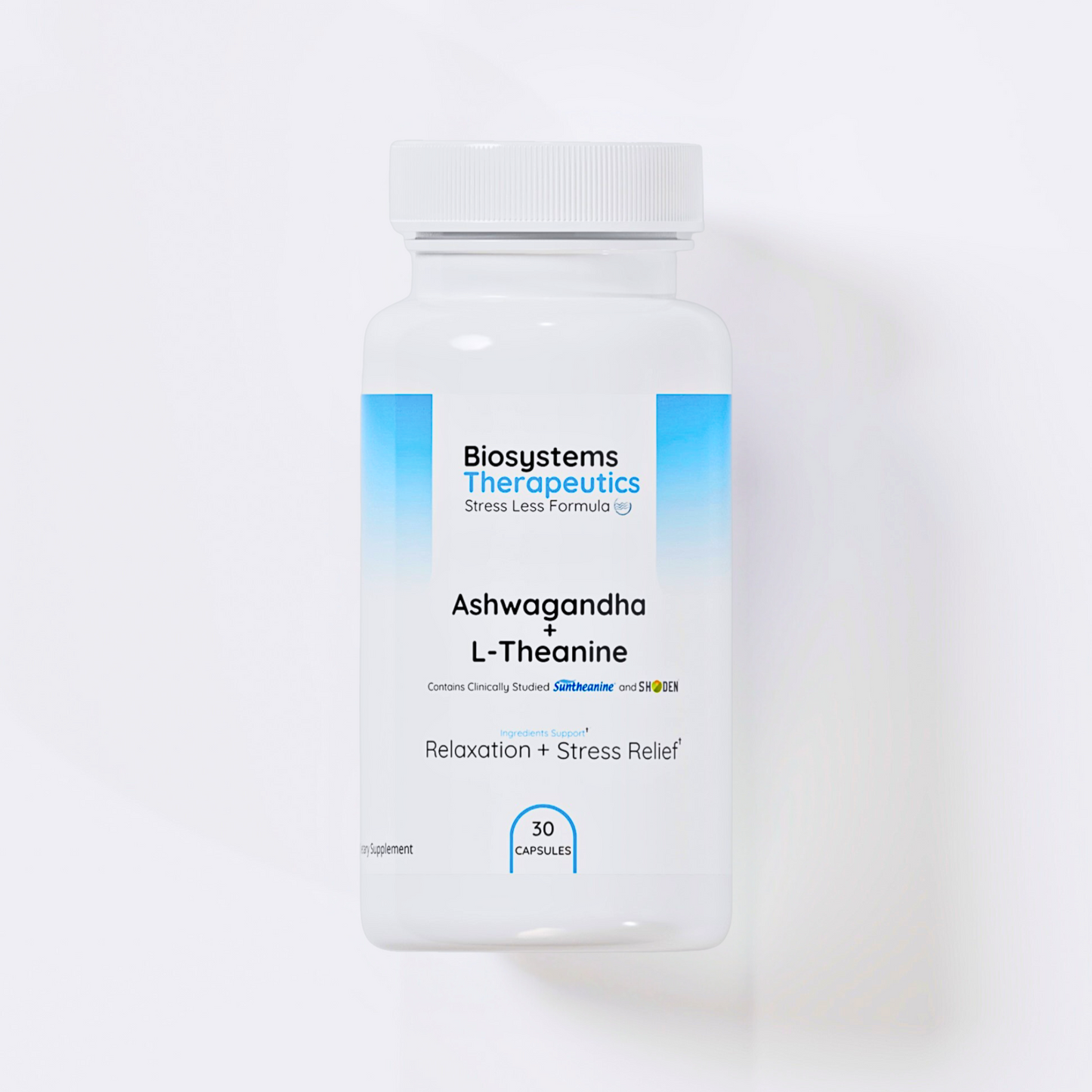 Biosystems Therapeutics Stress Less Formula - Ashwagandha + L-Theanine Supplement Blend for Relaxation and Stress Relief