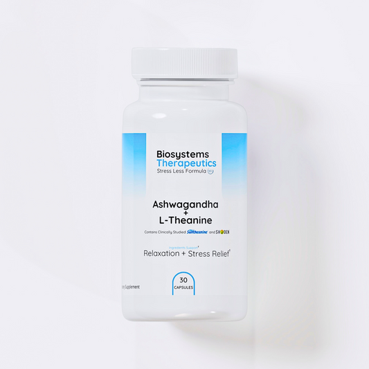 Biosystems Therapeutics Stress Less Formula - Ashwagandha + L-Theanine Supplement Blend for Relaxation and Stress Relief