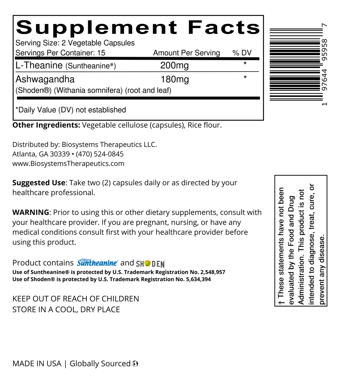 Biosystems Therapeutics Stress Less Formula